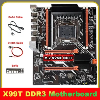 1 Set X99T Darbastalio Plokštė +SATA Kabelis+Switch Kabelis+Pertvara LGA2011 V3 M. 2 NVME NGFF Paramos DDR3 4X16G