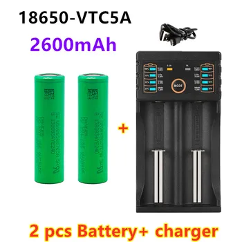 100% Originalas, 3,7 V 2600mAh, Li Ion 18650 Baterija SONY US18650 VTC5A 2600mAh 3.7 V 18650 Baterija +1pcs Baterijos Kroviklis