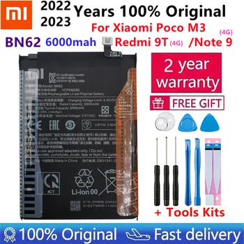 2023 Xiao Mi Originalus 6000mAh BN62 Telefono Baterija Xiaomi Redmi Note9 4G Aukštos kokybės elementus Su Įrankiais+Sekimo numerį