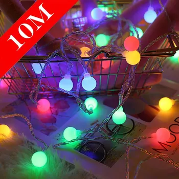 2M 5M 10M Vyšnių Kamuolius LED Pasakų String Žibintai, Baterija, USB Valdomas Girliandą Naujųjų Metų Vestuvių papuošalai Kalėdų Lauko Kambarys