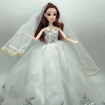 30cm Lėlės Multi Bendras Princesė Keitimas Lėlės Visiškai Įskaičiuota Suknelė Vestuvių Suknelė 6 Pt Bjd Doll Priedai