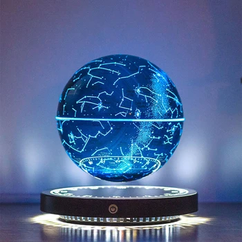 3D Magnetic Levitation Pasaulyje Lempa 360° Kampu, Automatinis Sukimosi Pasaulio Žemėlapyje Plūduriuojantis Led Kamuolys Lempos RGB Spalvų Tamsos staliukas Lempos