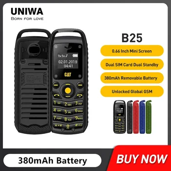 5/10/20/50Pcs Uniwa B25 Super Mini 0.66 Colių 2G Mobiliojo Telefono Belaidžiu 