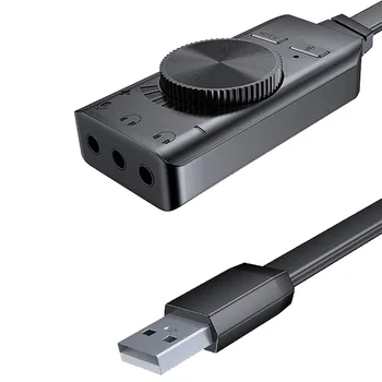 7 1 Kanalo USB Garso Plokštę Kompiuteris Nešiojamas Išorinis Garso Adapteris Kortelę su 3 5mm Ausinių Prievadai