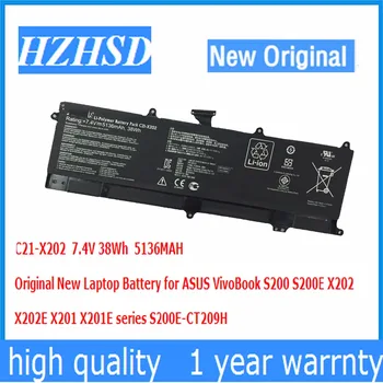 7.4 V 38Wh 5136MAH Originalus Naujas C21-X202 Nešiojamas Baterija ASUS VivoBook S200 S200E X202 X202E X201 X201E serijos S200E-CT209H