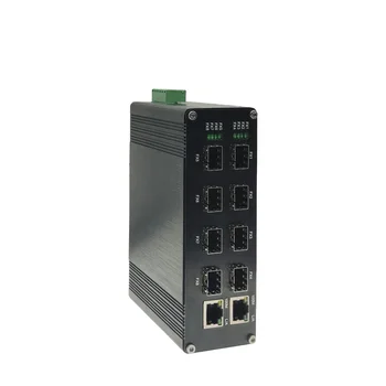 Aukštos Kokybės Nevaldomas wall-mount Din-Rail Industrial Ethernet Jungiklis su 2-Port 10/100/1000Base-TX + 8-port 1000Base-X SFP