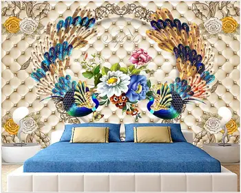 Custom freska ant sienos 3d tapetai Europos modelio spalva, iškirpti povas gėlės namų dekoro foto tapetai už kambarį