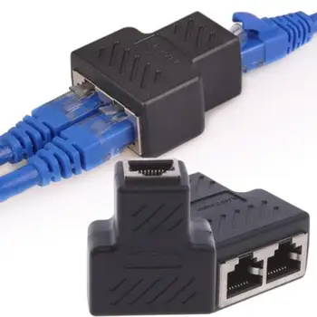 Du RJ45 Jungtis Sąsaja 1 2 LAN Ethernet Tinklo Extender Adapterio Kištuką Splitter Jungtis RJ45 Lizdą