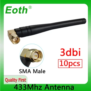 EOTH 10vnt 433mhz 3dbi antena sma male lora antene pbx di modulis lorawan signalo imtuvas, antena didelis pelnas