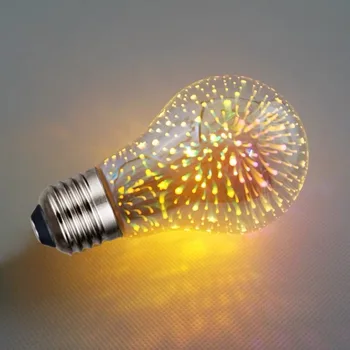 Fejerverkai 3D lemputė kūrybos spalvinga led lemputė trimatis apakinti meno žvaigždėtą lemputė