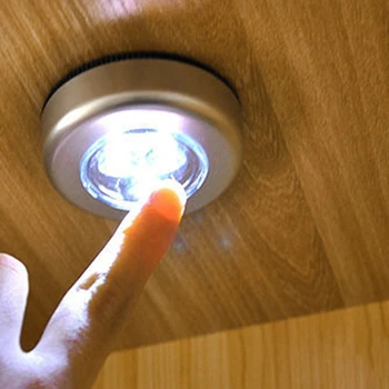 Mini LED Nakties Šviesos Belaidžio Turas Judesio Jutiklis Touch Šviesos Baterija Kabineto Naktį Lempa Miegamojo Spinta Apšvietimas
