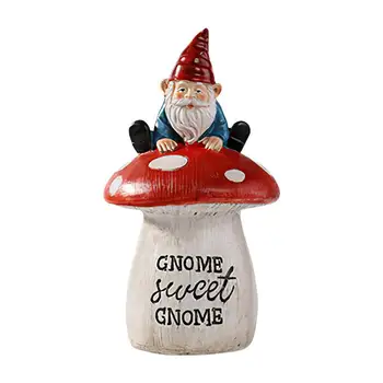 Miniatiūriniai Grybų Gnome Figūrėlės Mini Gnome Mielas Grybų Statula Juokinga Gnome Statulėlės Grybų Puiki Dovana Derva Medžiaga