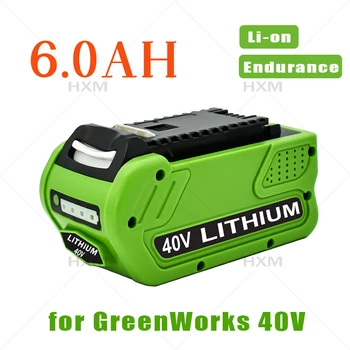 NAUJA 40V 6000mAh už GreenWorks Li-ion Įkraunama Baterija 29462 29472 29282 G-MAX GMAX Vejapjovės, elektrinių Įrankių Baterijų