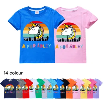 Naujas A Adley Berniukams trumpomis Rankovėmis T-Shirt Vaikas Medvilnės Vaikams, Cartoon Drabužių Vasaros Kūdikių Trišakiai Trumpi Vaikiška Oranžinė Juoda Drabužių
