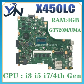 Nešiojamojo kompiuterio motininė Plokštė, Skirta ASUS X450LC F450LC D450LC K450LC P450LC X450LA X450LB Y481L Sąsiuvinis Mainboard i3 i5 i7 CPU GT720M 4G/RAM
