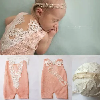 Nėriniai Romper Naujagimių Fotografijos Rekvizitai drabužius kūdikiui medvilnės merginos romper kūdikiams Baby Girl Drabužiai