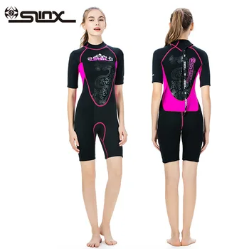 Slinx neūžauga wetsuit moterų trumpomis rankovėmis 3mm neopreno wetsuits už Waterski Nardymo Naršyti nardymo, buriavimo, baidarių