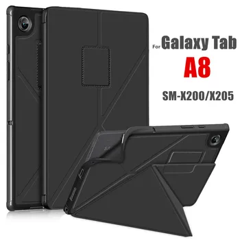 Smart Case for Samsung Galaxy Tablet A8 10.5 Colio SM X200 X205 Lankstymo Stovi Magnetas Pu Odos Padengti Samsung Tablet A8 Atveju