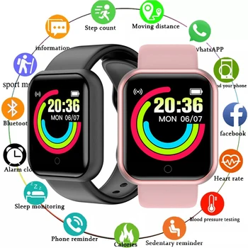 Sveikatos Stebėti Smart Žiūrėti Y68 Vyrų Sporto Laikrodžiai Moterų Fitneso Sekimo Apyrankę Žingsnių, Kalorijų Bluetooth Riešo Žiūrėti D20 Laikrodis