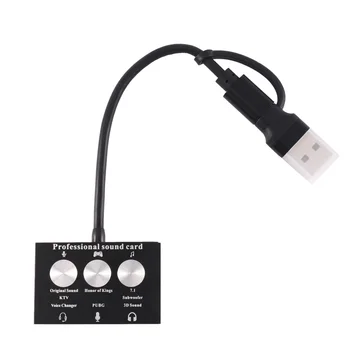 Tipas-C USB Išorinės Garso plokštės Live Žaidimas K Dainą USB, Audio 3.5 mm Mikrofoną, Audio Adapteris, garso plokštė