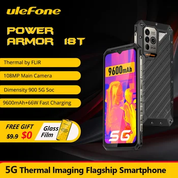 Ulefone Power Armor 18T Tvirtas Telefonas FLIR® smartphone 12 GB+256 GB 9600mAh moblie telefono NFC telefones Android 12 Pasaulinė versija
