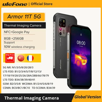 Ulefone Šarvai 11T 5G Tvirtas Mobilusis Telefonas, FLIR® Terminio Vaizdo Kamera, Android 11 8 GB 256 GB Vandeniui Mobilusis Telefonas